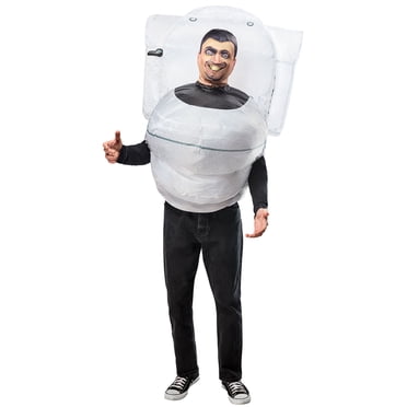 Skibidi Toilet Inflatable Costume for Adults by Rubies, Men's