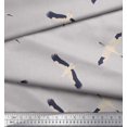 thumbnail image 1 of Soimoi Gray Poly Georgette Fabric Flying Stork Bird Fabric Prints By Yard 52 Inch Wide, 1 of 5