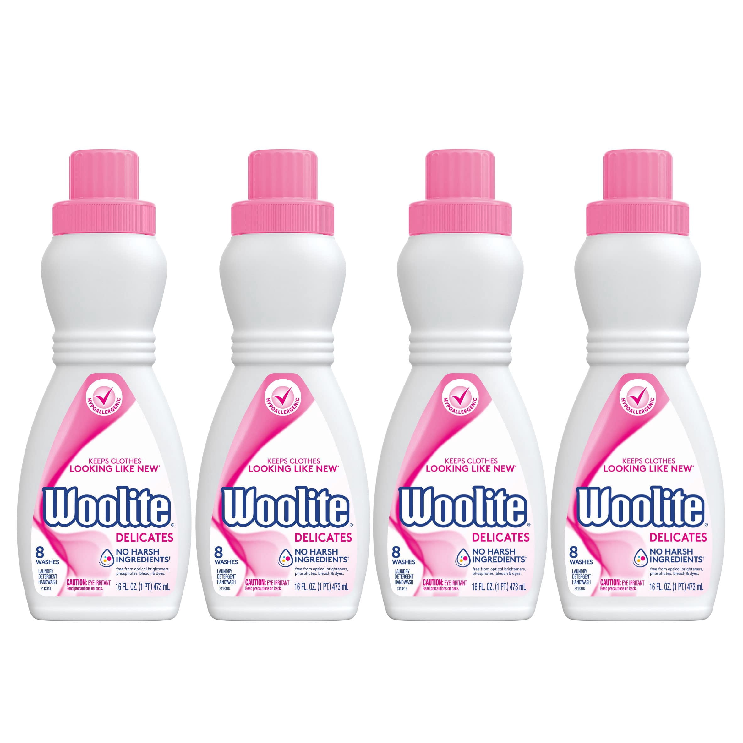 Woolite For All Delicates Laundry Detergent, 16 Fl Oz (Pack of 4)