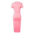 thumbnail image 4 of Robe T-Shirt Maxi à Manches Courtes d'Été 2024 pour Femme - Col Rond Décontracté, Matière Polyester, Tailles P-L, Parfaite pour la Plage/les Vacances, 4 of 5