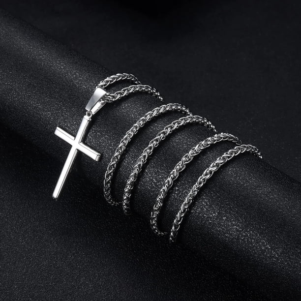 925 Sterling Silver Cross Necklace for Men Women | Strong Durable