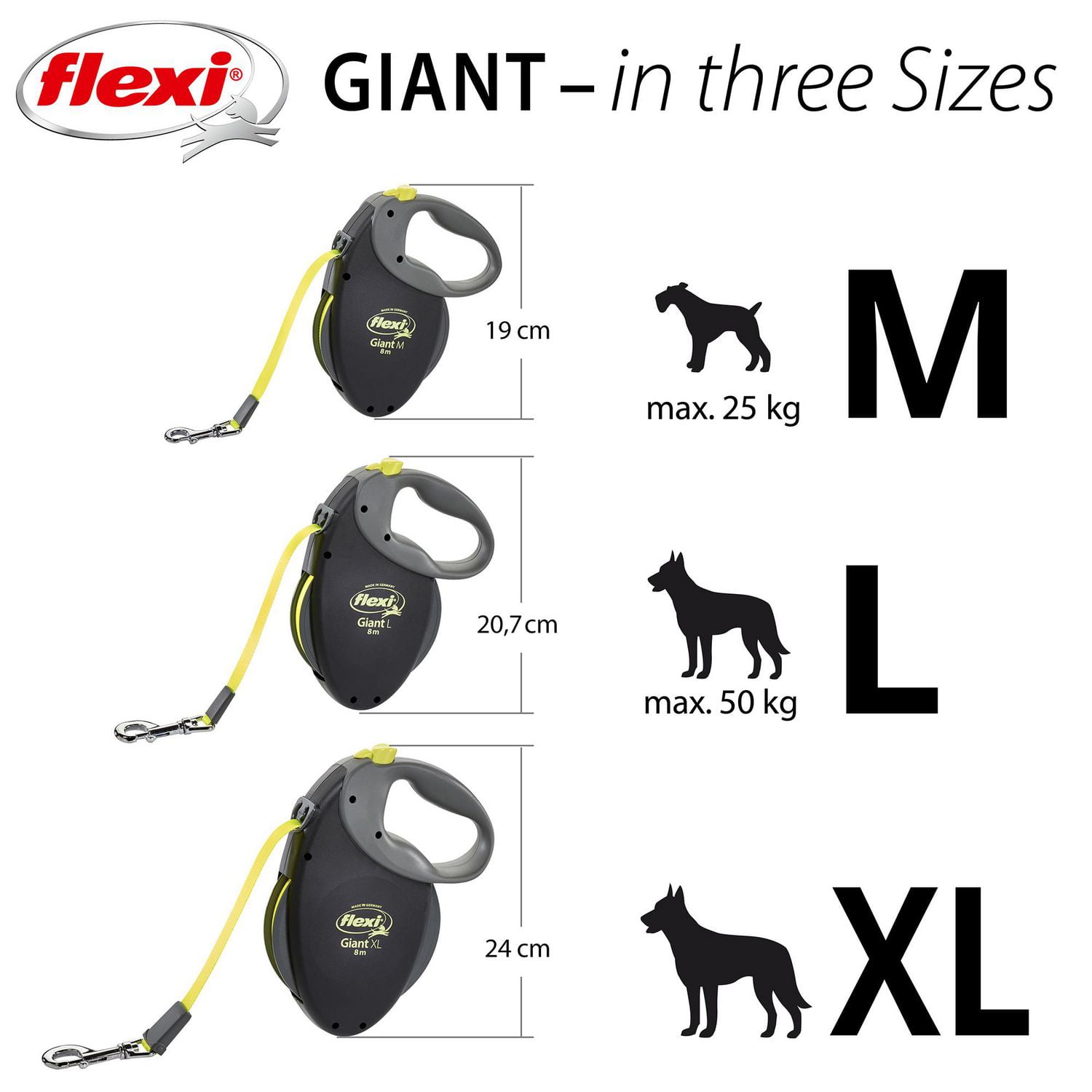 Flexi Giant Grand 8m Laisse à Ruban Rétractable pour Chien