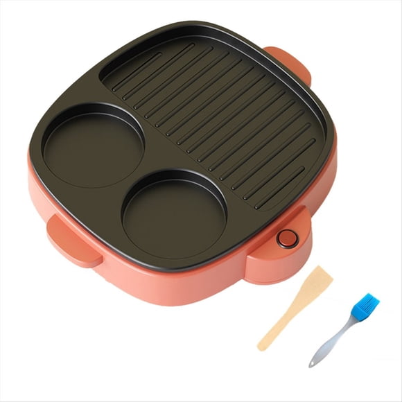 3 in 1 Electric Omelette Pan Barbecue Pan Electric Cooker Multifunction Non-Stick Hotpot Steamer Steak Frying B US Plug