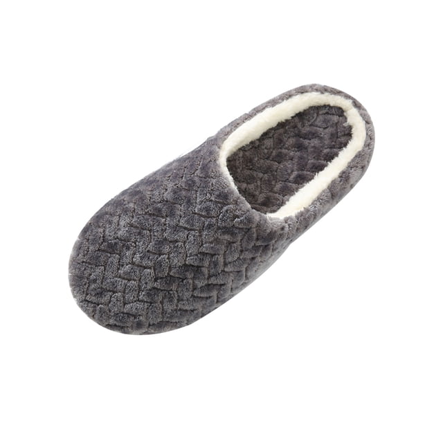 LUXUR Womens Slipper Cozy Clogs Slippers Fluffy Slides Solid Color Home Shoes Unisex Warm Shoe Deepen 11-12
