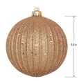 thumbnail image 3 of Holiday Time 4-Count Gold Glitter Shatterproof Textured Christmas Ornaments, 150MM, 3 of 4