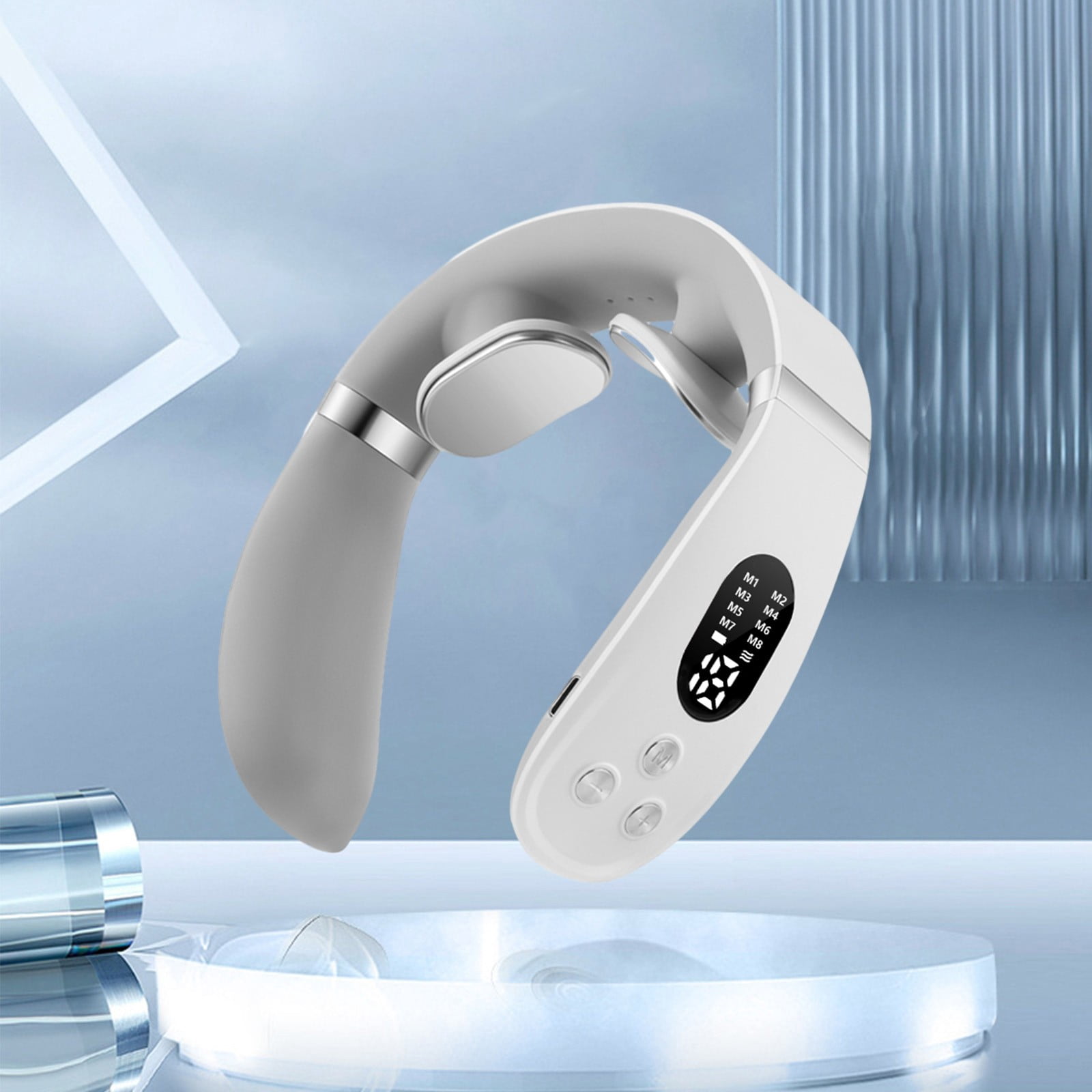 Dvkptbk Cervical Massager Led Display Neck Intelligent Neck with Heat 8 Modes 16 Tissue Point Portable Neck Home Appliances