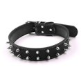 thumbnail image 2 of Spiked Dog Collar, Studded Dog Collar Leather Dog Collar Dog Collar with Spikes Punk Style Brass Spiked Dog Collar Adjustable Spiked Studded Rivet Brass Buckle Small Dog Collar, 2 of 7