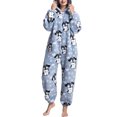 thumbnail image 1 of Pyjama une Pièce Floue, Élégant Doux Pyjama Chaud Combinaison pour la Maison, 1 of 5