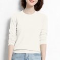 thumbnail image 4 of Yuyuzo Long Sleeve Shirts for Women Crewneck Ribbed Knit Sweater Tops Solid Color Loose Pullover, 4 of 5