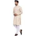 thumbnail image 2 of Maple Clothing Kurta-Pyjama Décontracté Indien pour Homme en Coton (Blanc Cassé, TG), 2 of 6