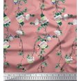 thumbnail image 1 of Soimoi Poly Georgette Fabric Leaves & Peony Floral Decor Fabric Printed Yard 52 Inch Wide, 1 of 5