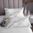 thumbnail image 3 of Ensemble de Couvre-Lit en Marbre Motif Pierre Ensemble de Courtepointe Blanc Gris Imprimé Marbre Ensemble de Dessus-de-Lit Style Rétro Design d'Art Ensemble de Lit Format Simple pour Enfants Ados Déco de Chambre, Gris, 3 of 5