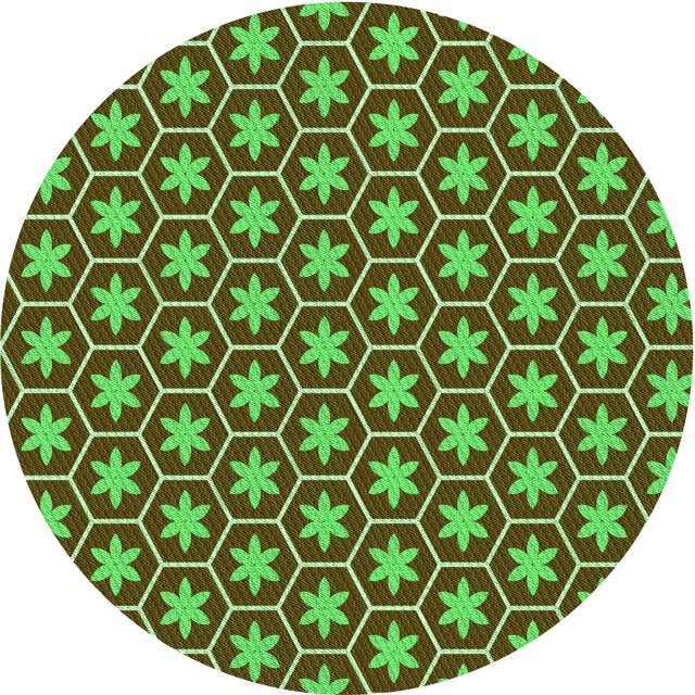 Ahgly Tapis Rond Lavable en Machine Intérieur Transitionnel Vert Pois, 7 Pieds Rond