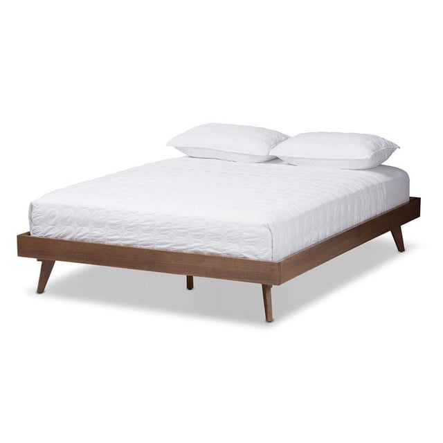 Baxton Studio Jacob Queen Platform Bed in Walnut Brown