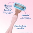 thumbnail image 3 of Hydro Silk Rose Gold Metal Handle Women's Razor and 2 Refills, 3 of 17