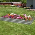 thumbnail image 2 of Sunnydaze Galvanized Steel Rectangle Raised Garden Bed - 4' x 8' - Silver, 2 of 6