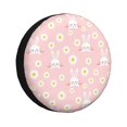 thumbnail image 1 of Wukai Rabbit Sunflower Print Spare Tire Cover for RV Trailer,Waterproof PVC Faux Leather Wheel Cover Fit for Truck,Trailer,RV,SUV,Camper-15 inch, 1 of 6