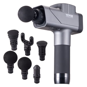 VEVOR Massage Gun tissu profond, masseur musculaire percussion pour les athlètes - avec 8 Niveaux de vitesse & 6 Têtes de massage, 16V 2500mAh Batteries, pistolet de massage portatif pour soulager la douleur, relaxation musculaire