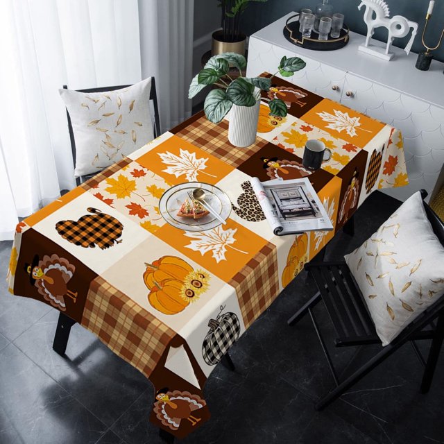 Nappe Imperméable d'Automne Action de Grâce Ferme Rectangulaire Lavable Nappes 60x120 Po