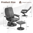 thumbnail image 3 of Costway Fauteuil Inclinable avec Ottoman Dossier Réglable Siège Rembourré Repose-Pieds pour Chambre Gris, 3 of 10