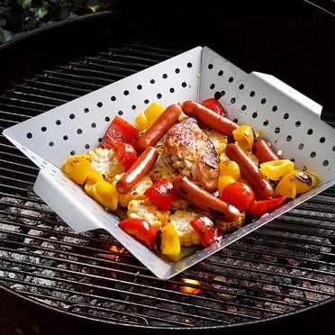 TopLLC Poêle de Barbecue en Acier Inoxydable Poêle à Légumes pour Gril Panier de Barbecue BBQ BBQ