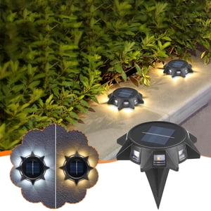 Dvkptbk Éclairage extérieur solaire LED Lampes solaires sous terre Enseveli Garden Roadway Lampe murale extérieure 8 LED Décor de jardin des lumières solaires sur la clairance