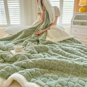 CHUANK Flannel Weighted Blanket  Sherpa Weighted Blankets with Soft Plush Fleece for Calming and Sleep
