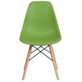 thumbnail image 3 of Elon Series Black Plastic Chair with Wooden Legs, 3 of 9