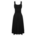 thumbnail image 3 of Timegard Robes d'Été pour Femmes à Larges Bretelles, Encolure Carrée, Sans Manches, Couleur Unie, Coupe Ajustée, Décontractée, Confortable, 3 of 6