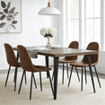 thumbnail image 2 of Homy Casa Modern Dining Chairs Set of 4, Brown Faux Suede Chairs with Metal Legs, 2 of 12