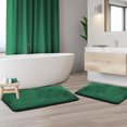 thumbnail image 1 of Set of 2 Clara Clark Bath Mat Bathroom Rug - Absorbent Memory Foam Bath Rugs - Non-Slip, Cozy Microfiber Bathrug, Plush Shower, Toilet Bathmats - Hunter Green - Large Size 20"x32" Small Size 17”x24”, 1 of 6