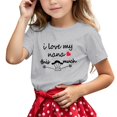 thumbnail image 1 of T-shirts Garçons Filles Printemps Été Manches Courtes Imprimé Lettre Col Rond T-Shirt Haut Gris 8-9 Ans, 1 of 4