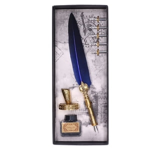 Vintage Calligraphie stylo ensemble exquis plume stylo ensemble Quill and Ink Set Calligraphy ensemble cadeau pour les débutants[Blue]