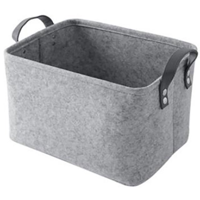 Bangcool Felt Storage Basket Hand-held Simple Felt Organizer Box Storage Bin with Handle