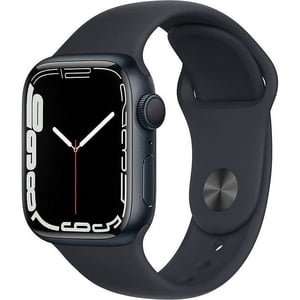 Restauré Apple montre Series 7 (GPS, 45mm) Midnight Boîtier en aluminium avec Midnight Groupe sportif AStock (rénové)