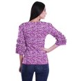 thumbnail image 4 of Moomaya Ruffle Sleeve Printed Cotton Womens Tops Plus Size Short T-Shirt Top, 4 of 4