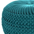thumbnail image 4 of Renee Pouf Rond Transitionnel en Tissu de Velours Turquoise, 4 of 8