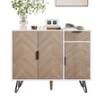 thumbnail image 1 of Armoire de Rangement Moderne, Buffet Blanc Fini Bois avec Tiroir et Tablettes à Hauteur Réglable (35,5 L x 11,5 L x 28,5 H), 1 of 23