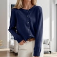 thumbnail image 2 of Cardigan pour Femmes Chandail Classique Chandail pour Femmes Col Ras du Cou à Boutons Cardigan à Manches Courtes Tricoté Ouvert à l'Avant, 2 of 4
