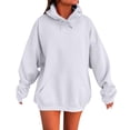 thumbnail image 2 of IMENGL Oversized Winter cotton hooded pullover sweatshirt, White 2XL, Size M-5XL, 2 of 5