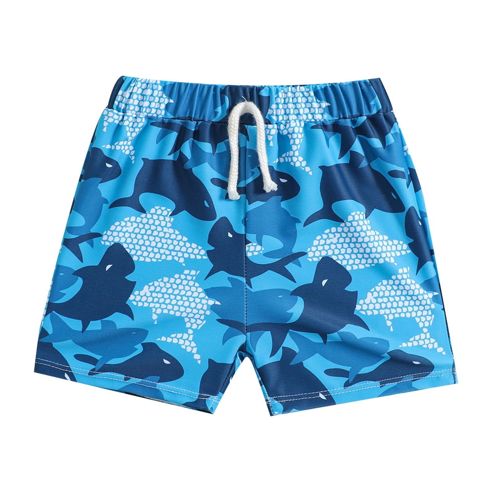 Hiiyo Infant Boys Swimming Trunks Shark Prints Board Shorts Quick Drying Beach Swimsuit