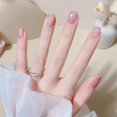thumbnail image 2 of HLONK 24Pcs Gel Press on Nails  Gel French Long Fake Nails  Press on Tips With Glue  Rhinstone with Butterfly  NO.13, 2 of 7