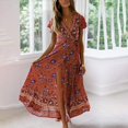 thumbnail image 1 of Robe d'Été pour Femmes 2024 Mode Grande Taille Robe à Col en V Plage Bohème Imprimé Floral Robe de Vacances Rabais de 50 % Liquidation!, 1 of 6