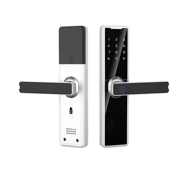 Serrure de Porte à Empreinte Digitale à Conception Sans Perçage, Contrôle par Application Smart Life, Capacité de 150 Pcs pour Utilisateurs, Résistante à la Corrosion