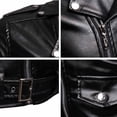 thumbnail image 3 of Weiqiqre Oversized Leather Jacket Men Lambskin Leather Fall Jacket for Men Fashion Plus Size Outfits,Size 2XL, 3 of 4