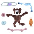 thumbnail image 1 of 7 Pieces Puppy Chew Toys, Soothe Gums Promote Clean Teeth,Squeaky Rope Dog Toys Set, 1 of 6