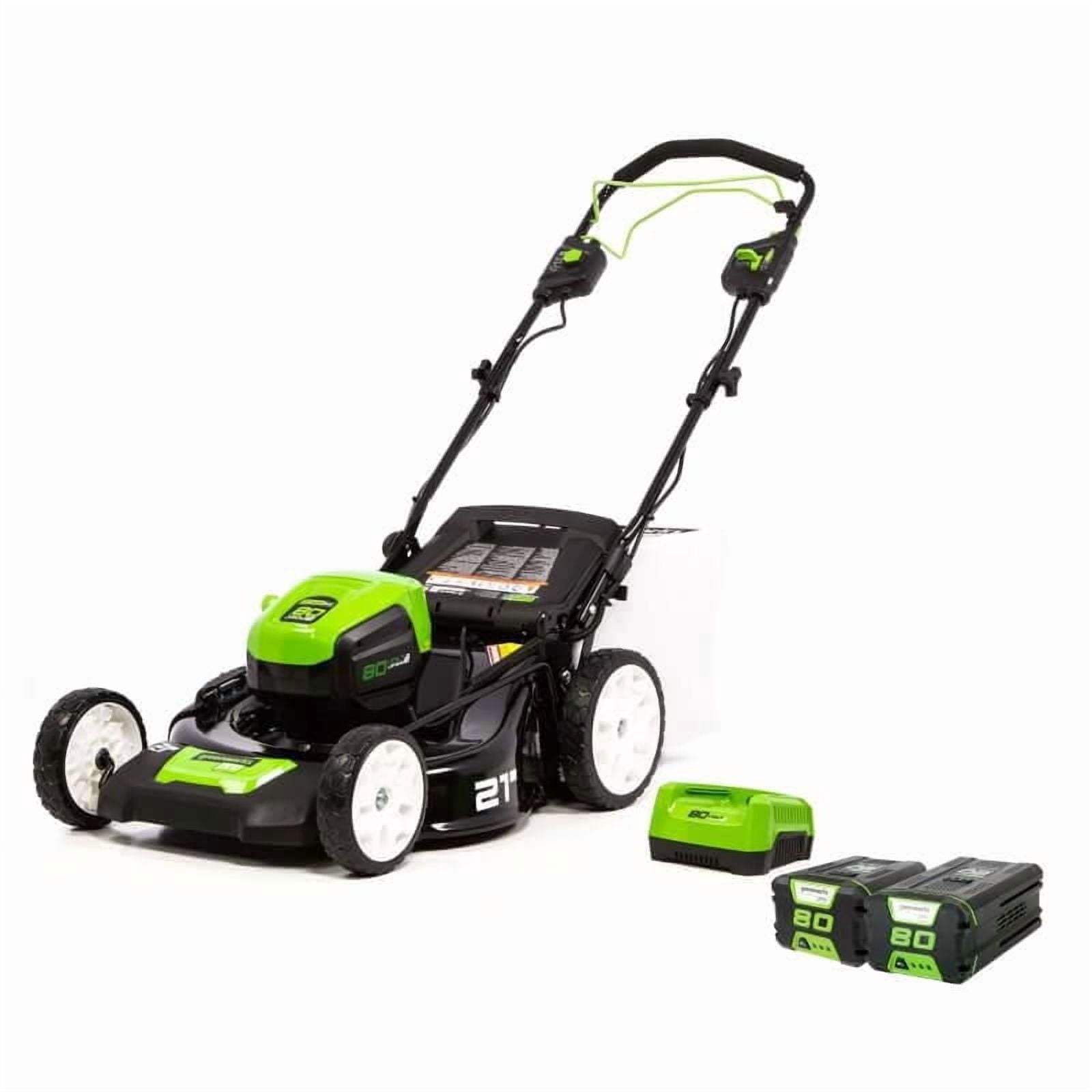 Greenworks 80V 21-In Self-Propelled Lawn Mower, 2.0AH + 4.0AH Included