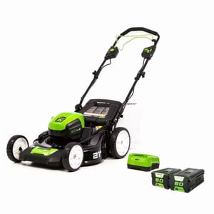 Greenworks 80V 21-In Tondeuse à gazon autopropulsée, 2.0AH + 4.0AH inclus
