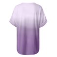 thumbnail image 4 of Blouse Mode Femme à Imprimé Dégradé Col en V Manches Courtes T-Shirt Ample, 4 of 7