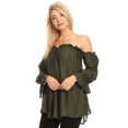 thumbnail image 4 of Women Renaissance Off Shoulder Top Costumes Blouse Boho Peasant Shirt, 4 of 5
